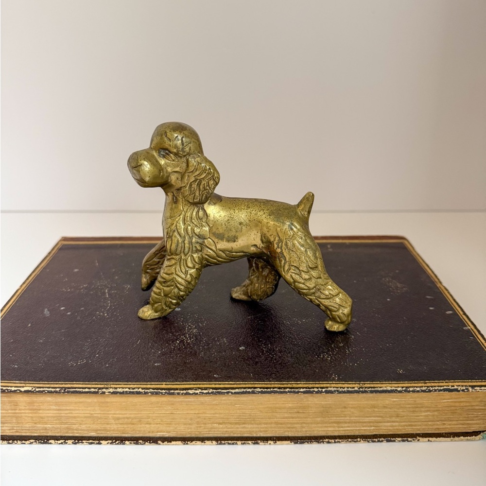 Vintage Brass Cocker Spaniel / Poodle Dog